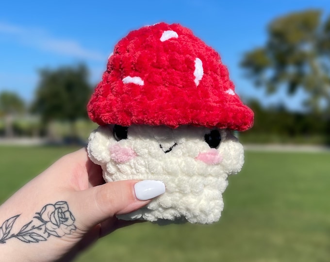 Mushroom Crochet Plushie | Cottagecore Stuffed Animal Toy | Cute Shroom Gift