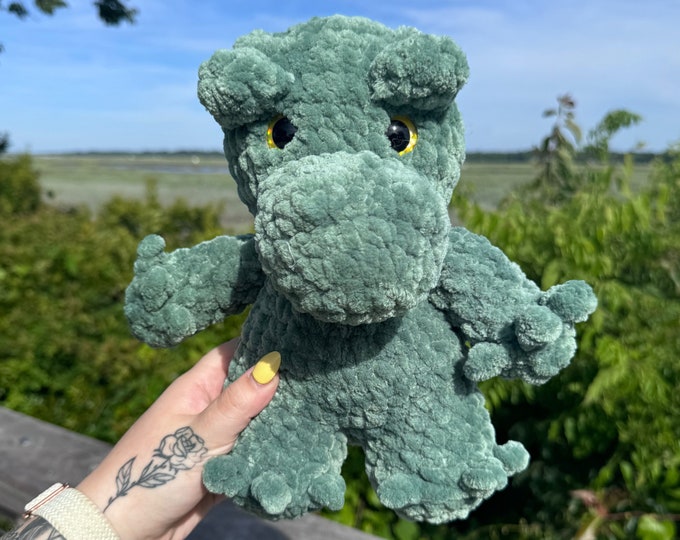 Crocodile Crochet Plushie | Handmade Aligator Stuffed Animal Toy