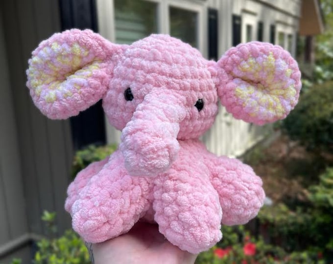 Elephant Sitting Crochet Plushie