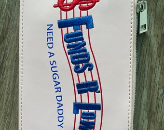Cartera de mano rosa y azul para mujer de Sugar Thrillz Funds R Low - Need a Sugar Daddy