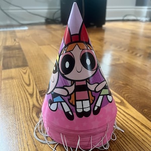 1999 vintage The Powerpuff Girls Cartoon Network Party hats lot (15) birthday FREE SHIP