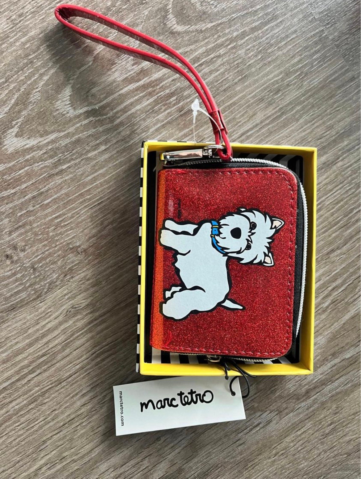 Marc Tetro Westie Terrier Dog Puppy Wallet and Change Purse Red New,   in 2023