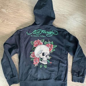 Don Ed Hardy by Christian Audigier Hollywood Kids Youth Medium Zip Up Hoodie Sweatshirt