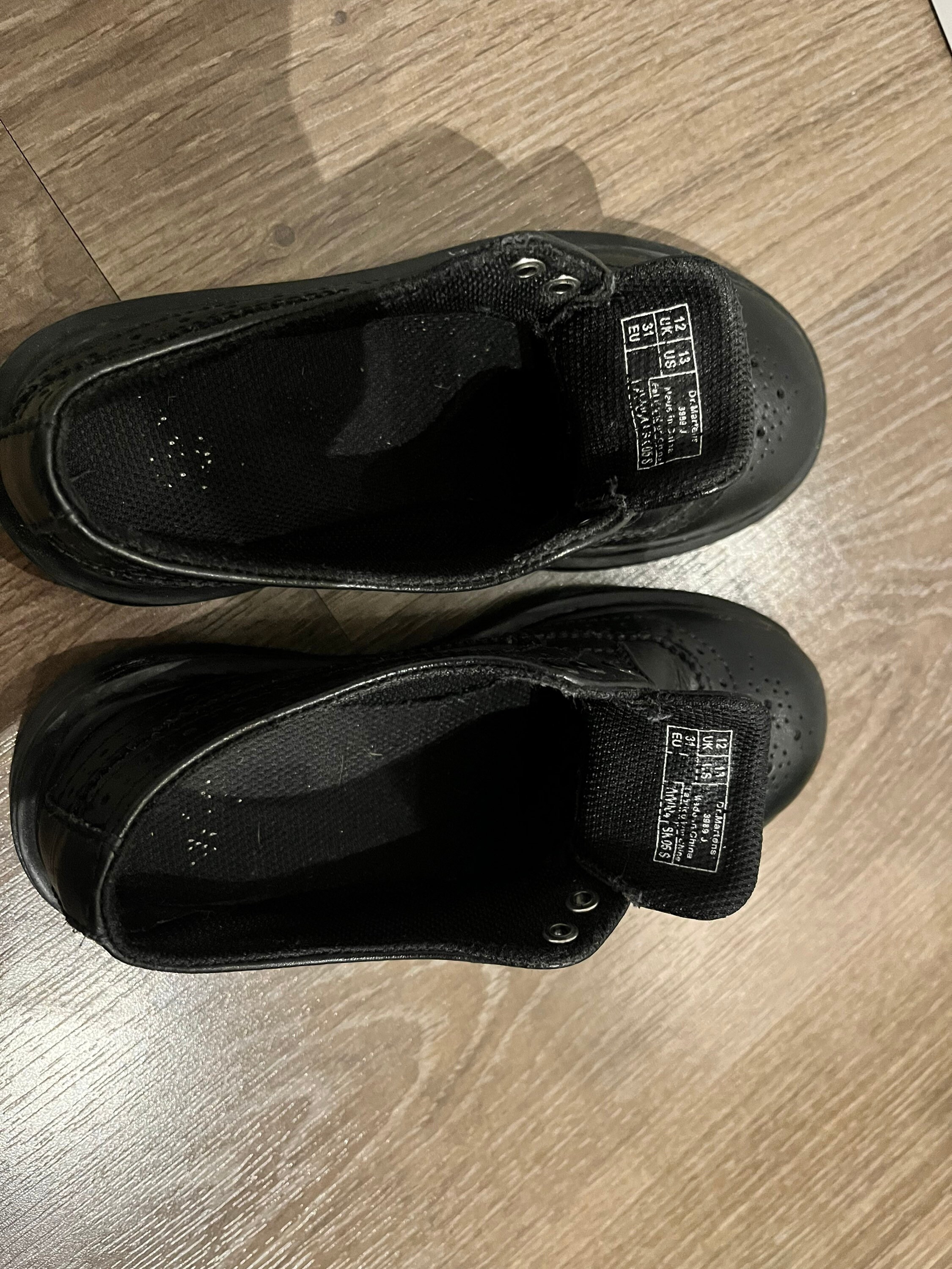 Dr. Martens Black Leather Shoes Junior 3989 Children's US 13