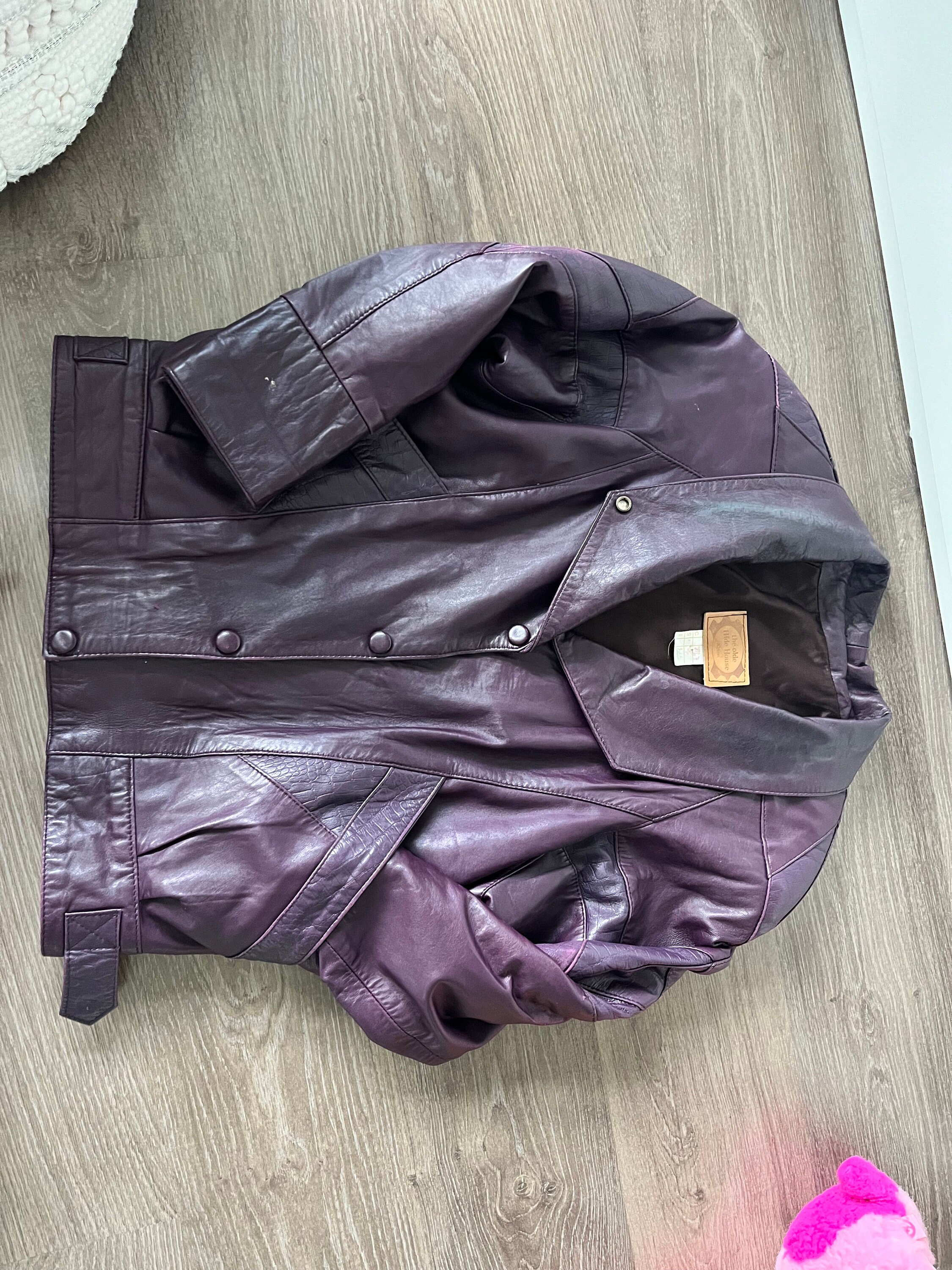 Off the shoulder leather jacket rasheeda best sale