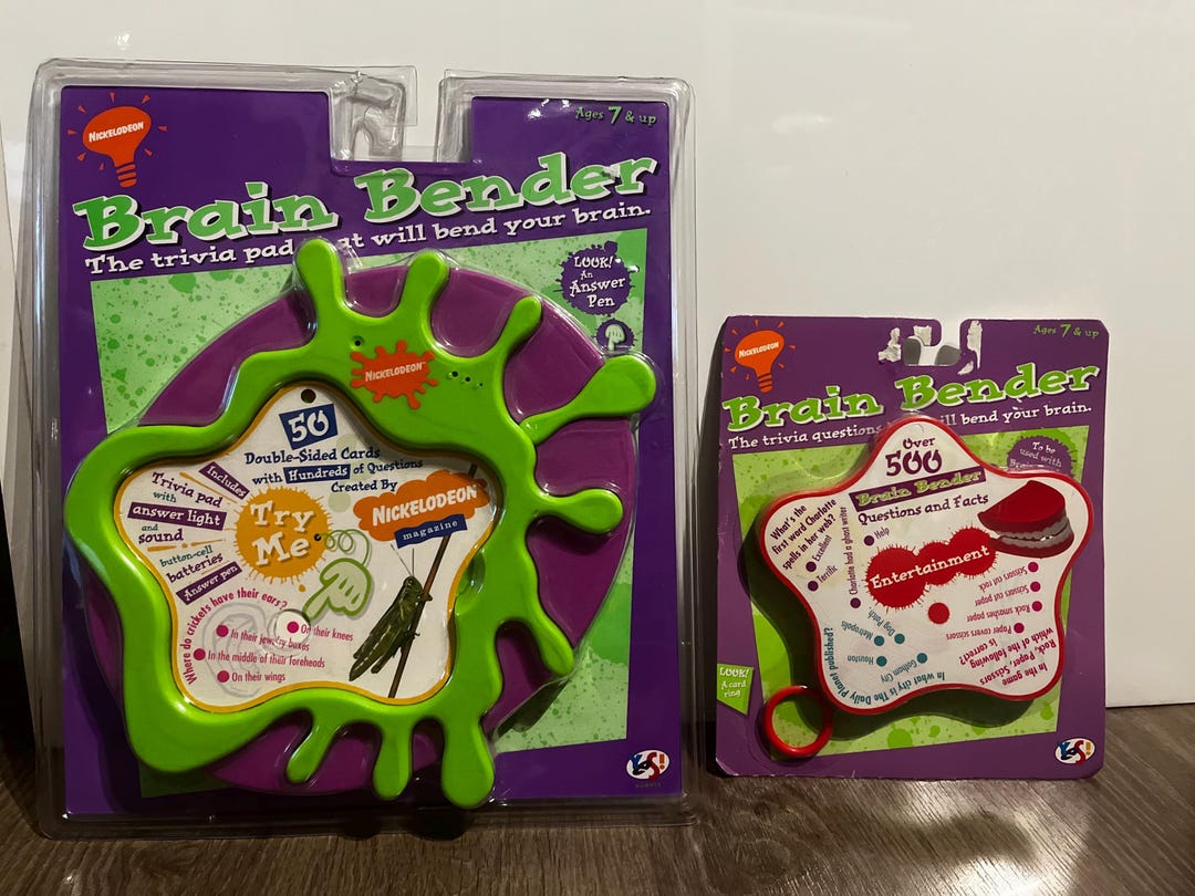 Vintage 1995 Nickelodeon Trivia Learning Game Brain Bender Slime ...