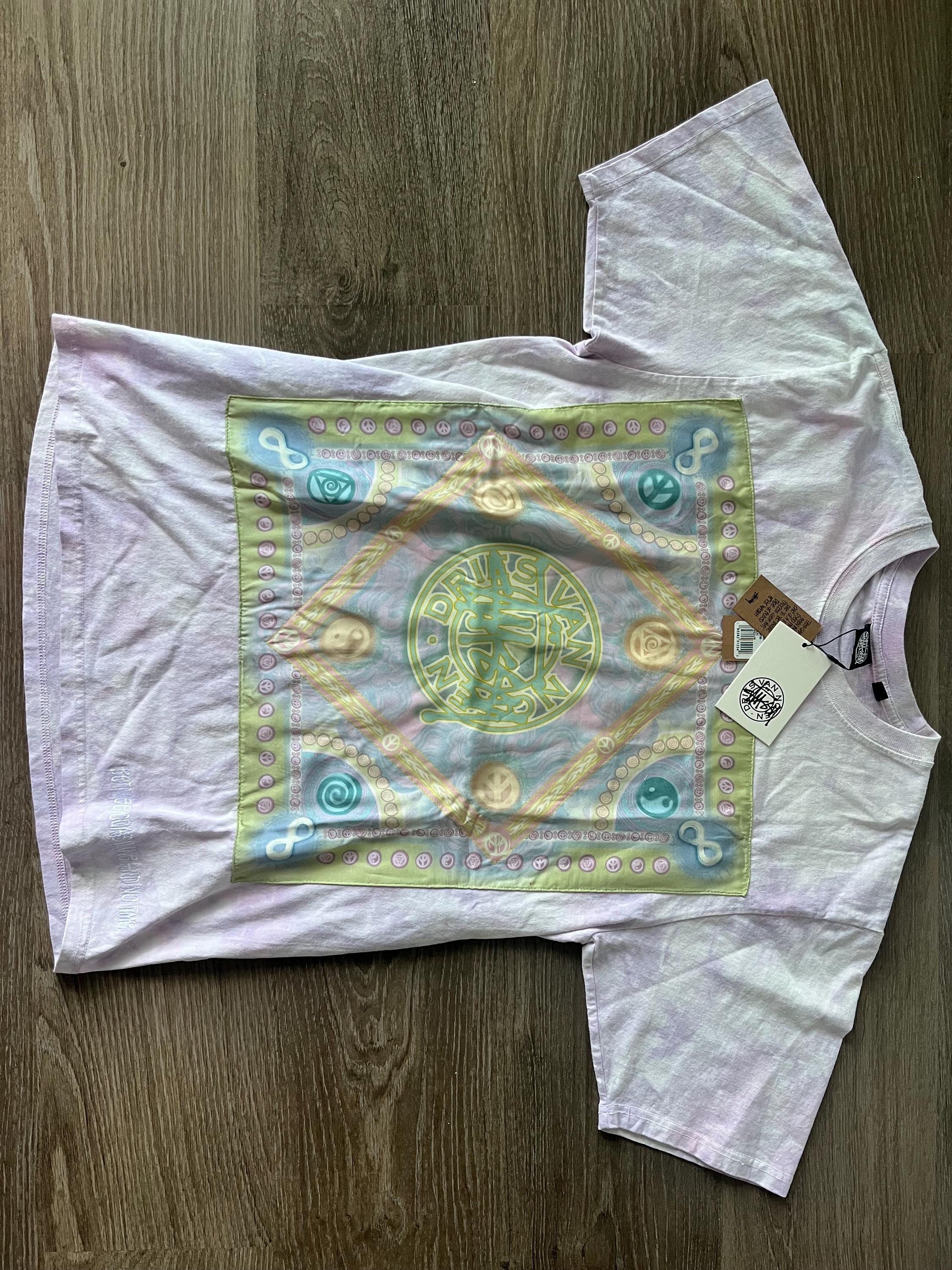Dries Van Noten X STUSSY Lilac Tie Dye Bandana T-shirt Brand
