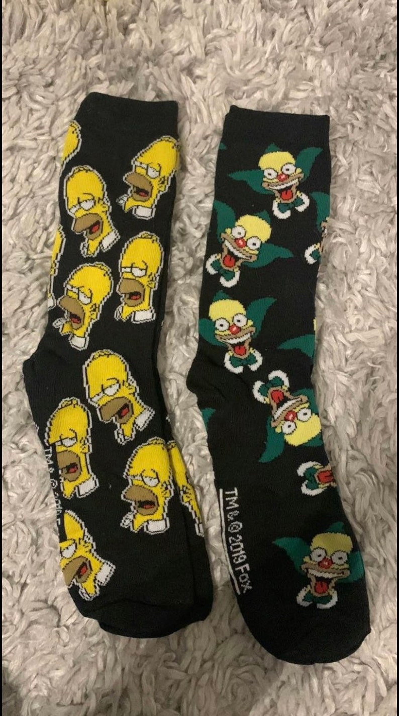 Homer Simpson & Krusty the Clown Dress Socks | Etsy