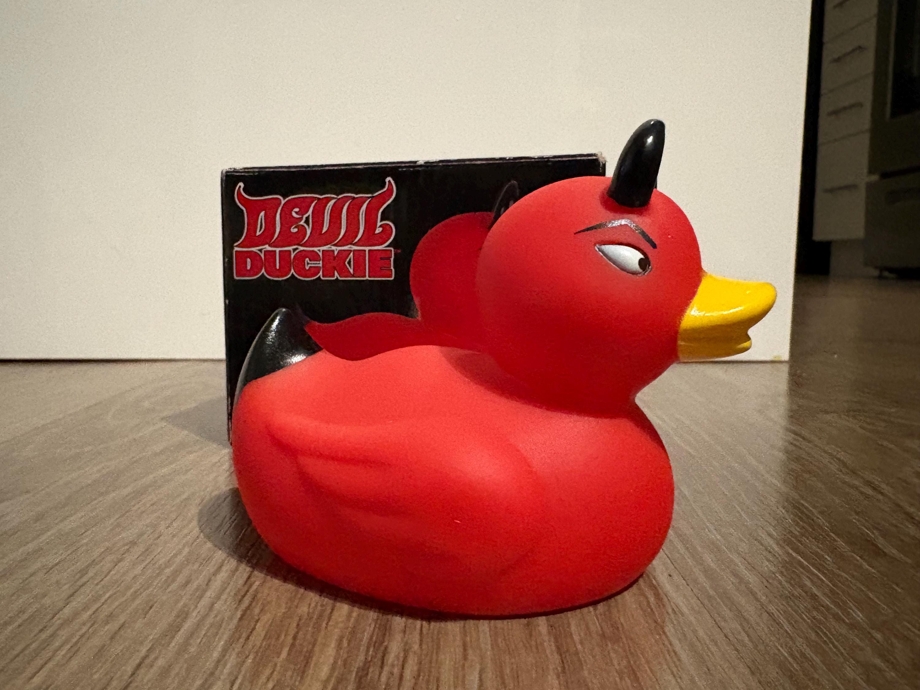 Rare Vintage Sealed 2000 Accoutrements Devil Duckie Red Rubber