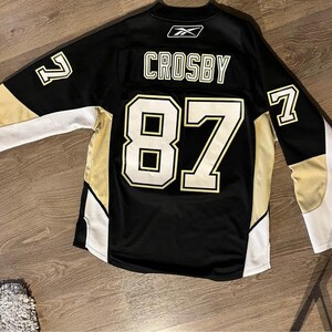 Men's Pittsburgh Penguins Sidney Crosby Reebok Authentic Home 50th  Anniversary Patch Jersey - Black