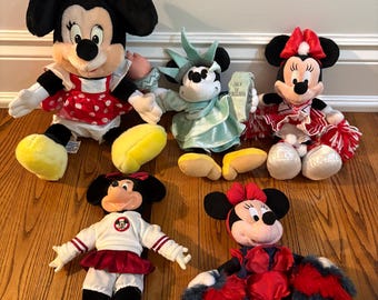 Vintage Disney Minnie Mouse Plush stuffed animal Plushies Stuffies lot - FREE SHIP