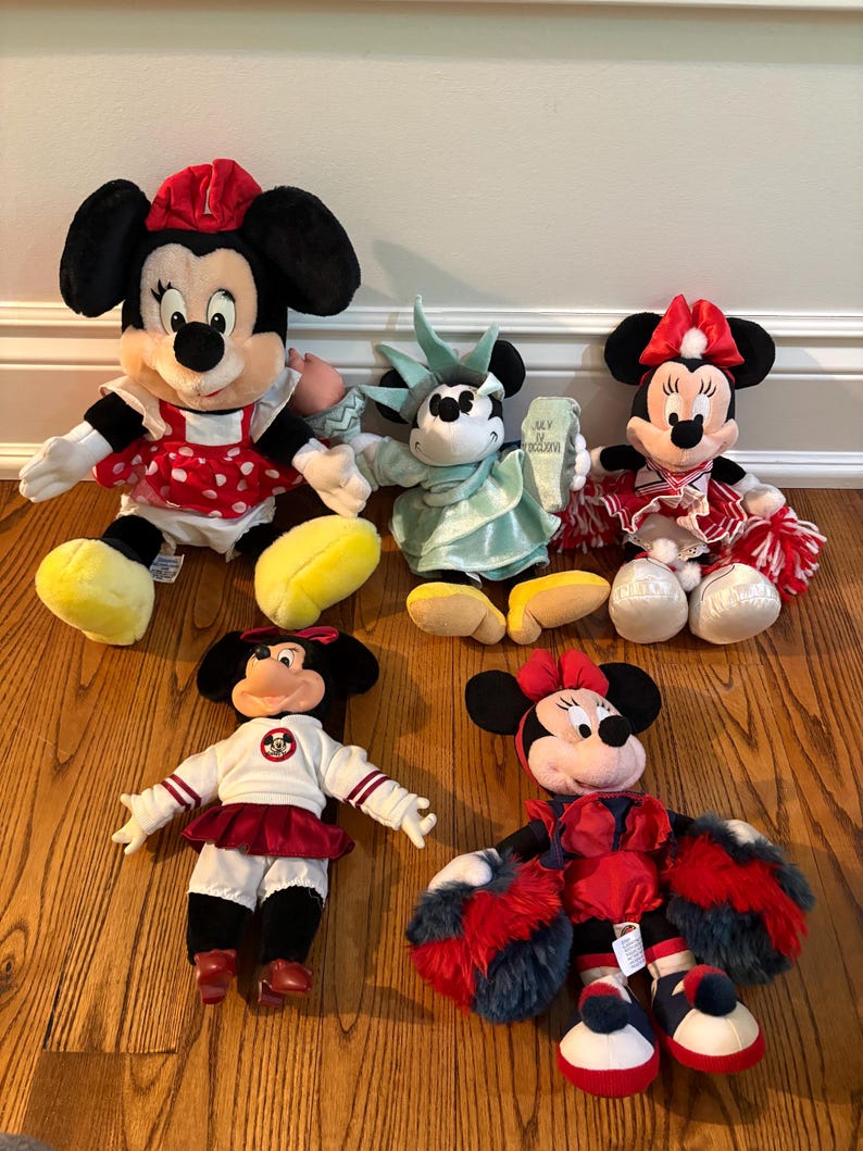 Vintage Disney Minnie Mouse Plush stuffed animal Plushies Stuffies lot - FREE SHIP Bild 1