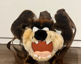 Vintage 1997 Taz Looney Tunes Tasmanian Devil Plush Backpack - Free Shipping