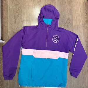 Odd Future Purple Blue Doughnut Pullover Windbraker Hoodie Small - FREE SHIP