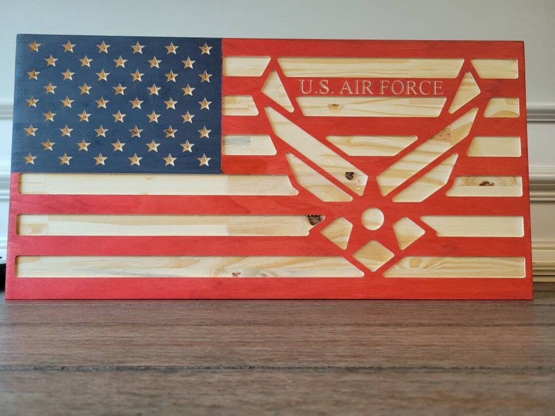 Luftwaffe Ornament Mit US-Flagge & Stern – Personalisierbarer Weihnachtsschmuck Als Andenken
