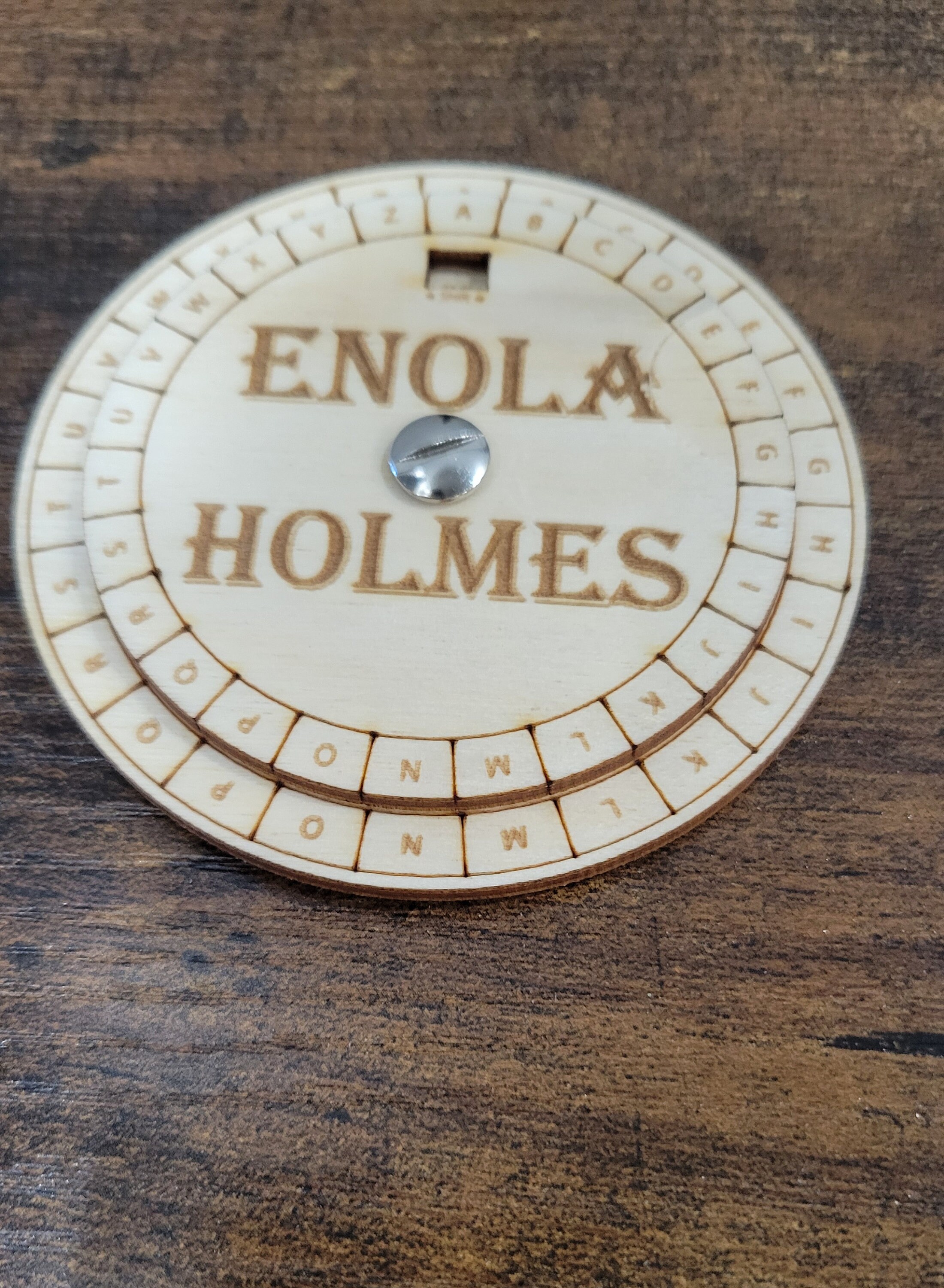 Cipher Wheel ( Decoder) - Wooden Decoder, Enola Holmes, Personalized ...