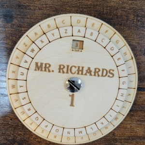Cipher Wheel ( Decoder) - Wooden Decoder, Enola Holmes, Personalized ...