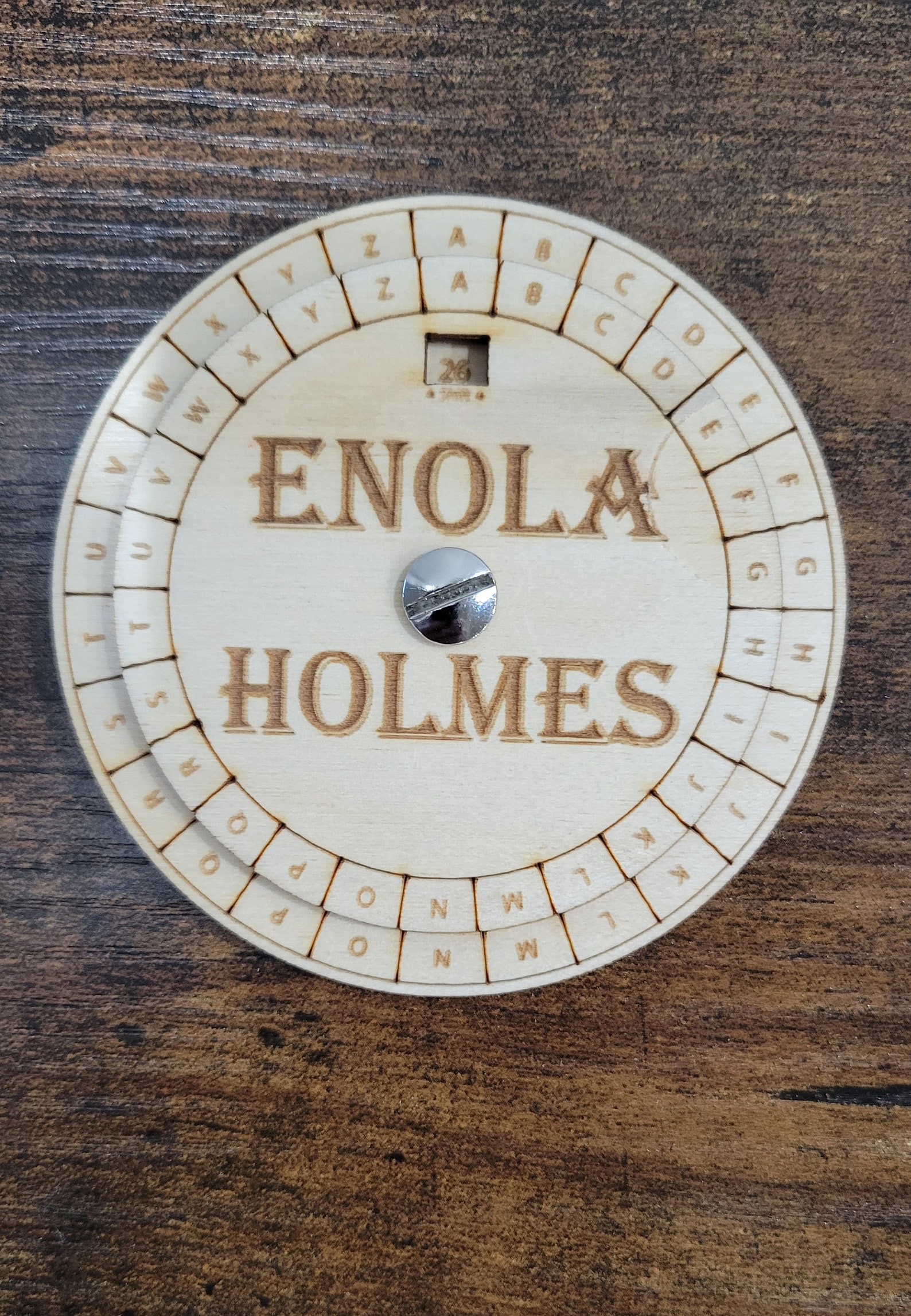 Cipher Wheel ( Decoder) - Wooden Decoder, Enola Holmes, Personalized ...