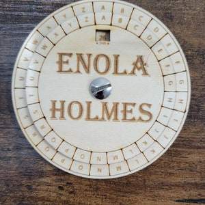 Cipher Wheel ( Decoder) - Wooden Decoder, Enola Holmes, Personalized Decoder