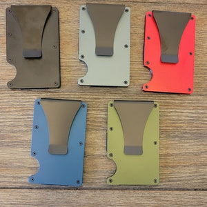 Billetera minimalista de aluminio, billetera personalizada grabada, clip para billetes