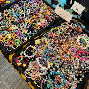 Surprise jewellery stock bundle, fun beaded unique pieces, casual wear jewellery, happy colourful necklaces, earrings, rings, keyrings