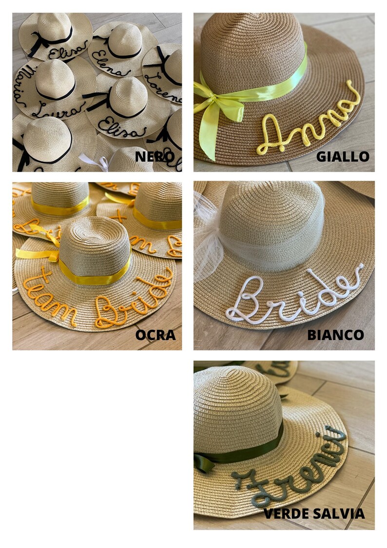 Cappelli di paglia personalizzati Addio al nubilato Team Bride immagine 8