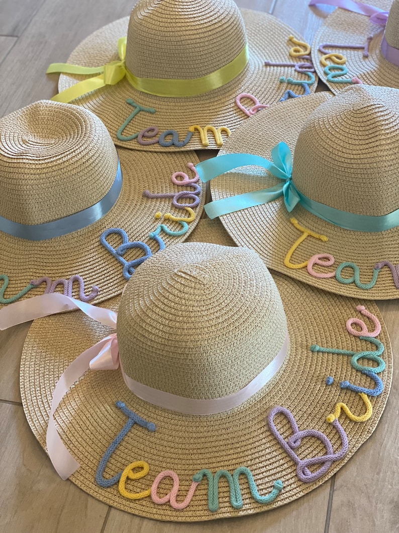 Personalized straw hats Hen party Team Bride image 3