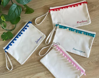 Pouch with Name - Personalized Cotton Pencil Case with Writing - Christmas Gift Idea - Gifts for Friends, Groomsmen, Hen Parties