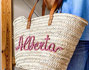 Borsa Paglia Personalizzata con Nome | Borsa mare Grande| Addio al nubilato | Coffa Marocchina / Siciliana | Regalo Personalizzato