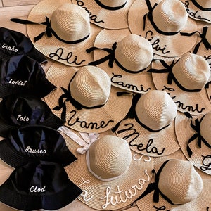 Cappelli di paglia personalizzati Addio al nubilato Team Bride immagine 5