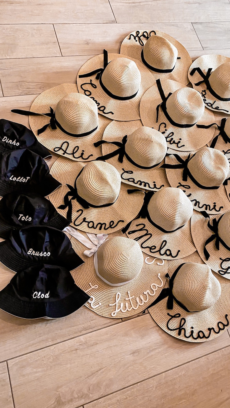 Sombreros de paja personalizados Despedida de soltera Team Bride imagen 5