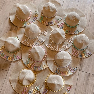 Cappelli di paglia personalizzati Addio al nubilato Team Bride Mix Color immagine 5