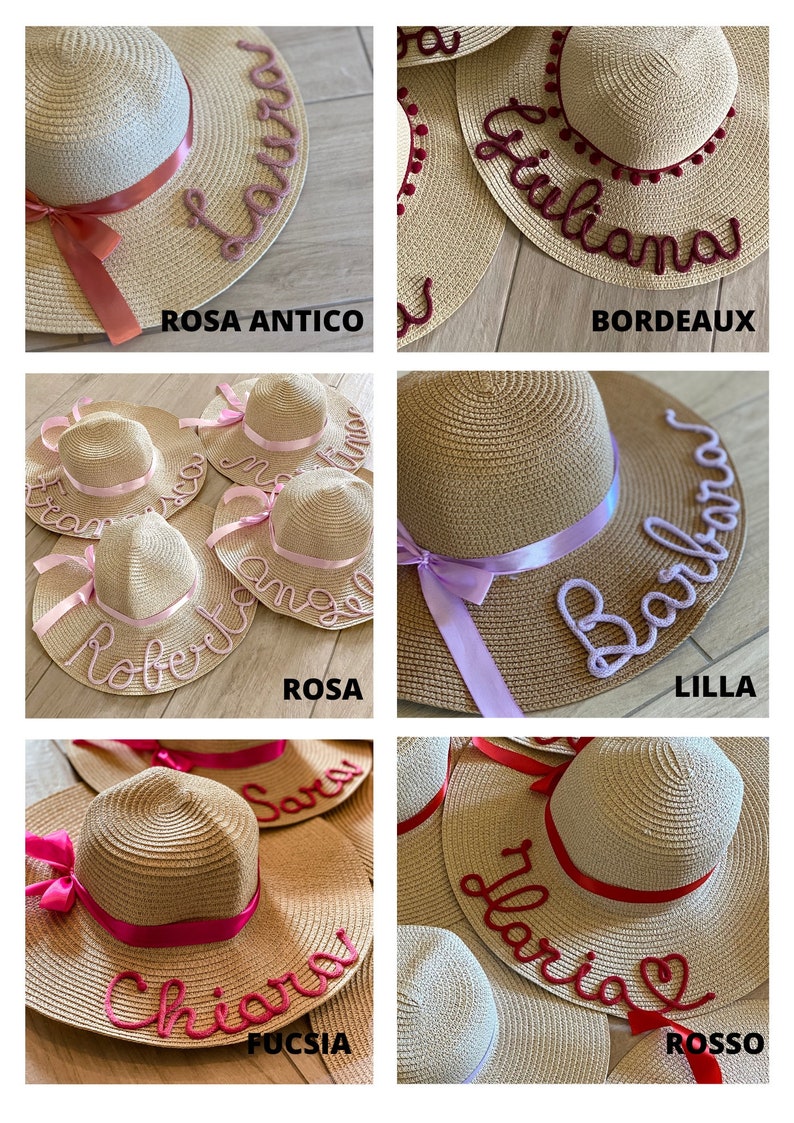 Cappelli di paglia personalizzati Addio al nubilato Team Bride immagine 10