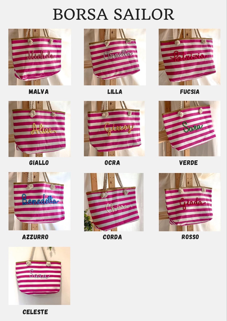 Borsa Mare a Righe Personalizzata con Nome – Idea Regalo Addio al Nubilato e Team Bride – Maxi Shopper Spiaggia 画像 8