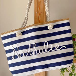 Borsa Mare a Righe Personalizzata con Nome – Idea Regalo Addio al Nubilato e Team Bride – Maxi Shopper Spiaggia 画像 11