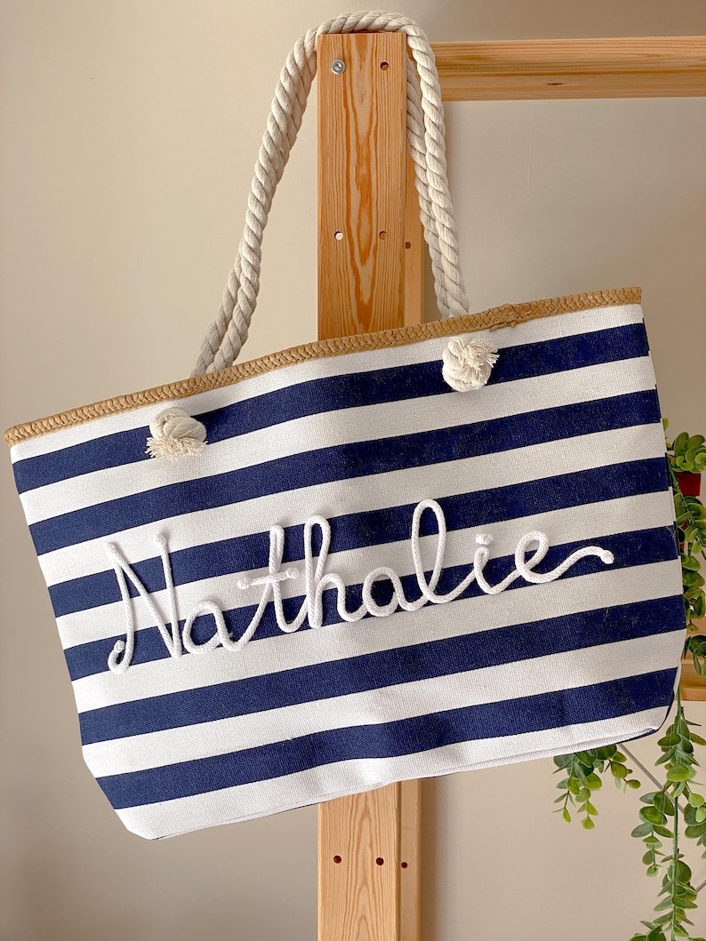 Borsa Mare a Righe Personalizzata con Nome – Idea Regalo Addio al Nubilato e Team Bride – Maxi Shopper Spiaggia 画像 11