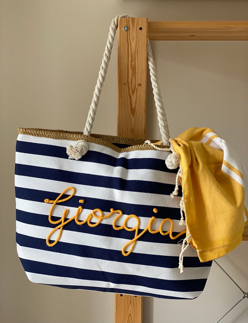 Personalized beach bag with name Hen party Personalized gift idea Summer Bag image 1