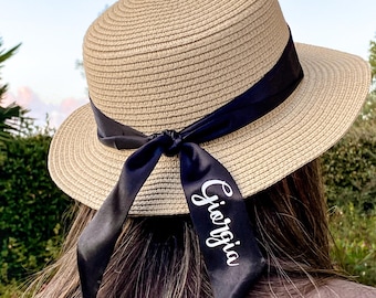 Custom Narrow-Brimmed Straw Hats - Hen Party - Team Bride