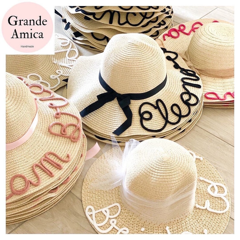 Personalized straw hats Hen party Team Bride image 1