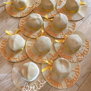 Sombreros de paja personalizados Despedida de soltera Team Bride imagen 2