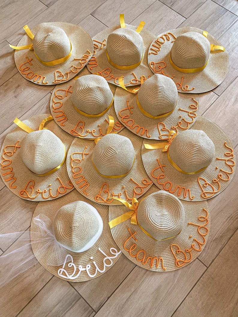 Personalized straw hats Hen party Team Bride image 2