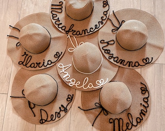 Personalized straw hats with name - Hen party