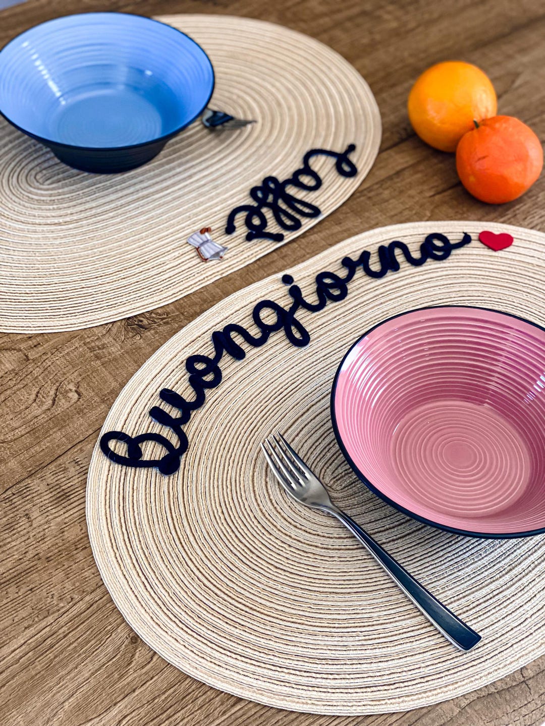 Tovaglietta Personalizzata In Vimini Con Nome E Iniziale - Lavabile, 32 Cm - Idea Regalo Per Festa Della Mamma, Compleanno, Natale