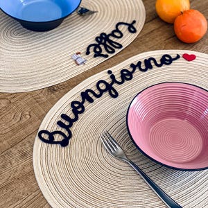 Tovagliette Colazione Ovali Personalizzate con Nome | Decorazione Tavola | Regalo Nuova Casa, Famiglia, Natale | Segnaposto Matrimonio