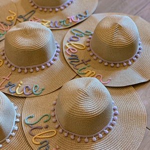 Cappelli di paglia personalizzati Addio al nubilato Team Bride Mix Color immagine 2