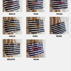 Borsa Mare a Righe Personalizzata con Nome – Idea Regalo Addio al Nubilato e Team Bride – Maxi Shopper Spiaggia 画像 7