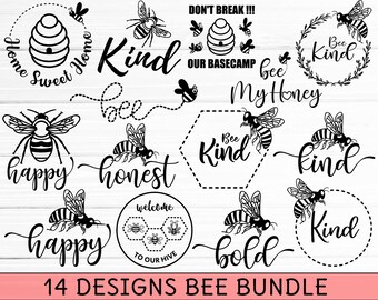 Download Bee Happy Svg Etsy