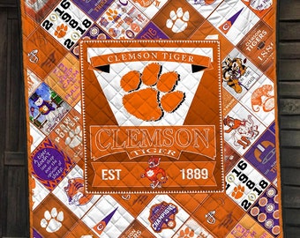 Clemson Blanket Etsy