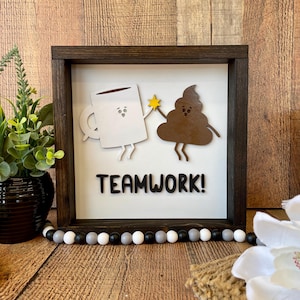 Coffee Poop Teamwork Laser Cut File