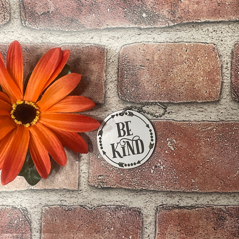 Be Kind Keychain Laser Cut File Etsy